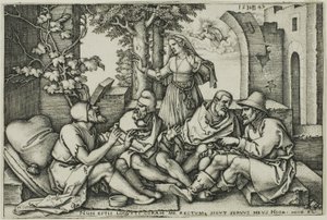 Job conversant avec ses amis - Hans Sebald Beham