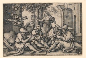 Job conversant avec ses amis - Hans Sebald Beham