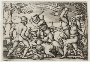 Rixe de paysans, planche 9 de La fête des paysans ou les douze mois