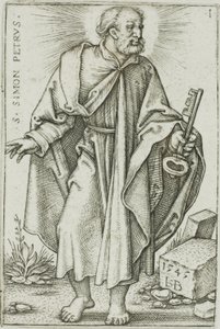 Saint Pierre, planche 1 de Les Douze Apôtres - Hans Sebald Beham