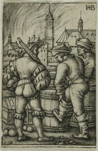 Le garde près des tonneaux de poudre