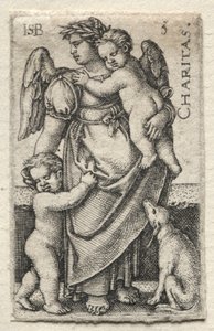 La Connaissance de Dieu et les Sept Vertus Cardinales : Charité - Charitas - Hans Sebald Beham