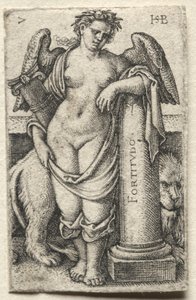 La Connaissance de Dieu et les Sept Vertus Cardinales : La Force - Fortitudo - Hans Sebald Beham