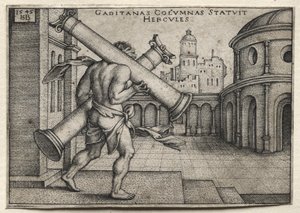 Hercule portant les colonnes de Gadès - Hans Sebald Beham
