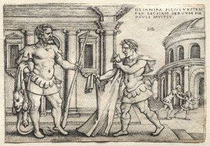 Hercule reçoit le vêtement trempé dans le sang de Nessus - Hans Sebald Beham