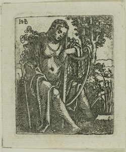 Femme avec une harpe - Hans Sebald Beham