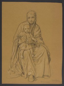 Marie avec Jésus sur ses genoux - Hans Thoma