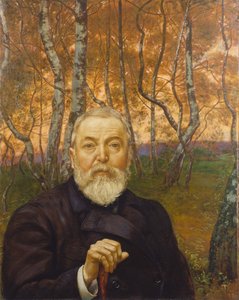 Autoportrait dans un bosquet de bouleaux - Hans Thoma