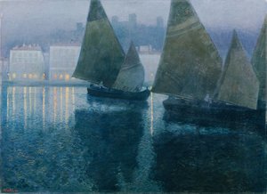 Nuit de lune dans un port istrien