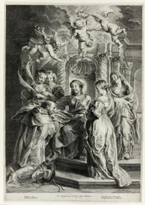 Saint Ildefonso devant la Vierge - Hans Witdoeck