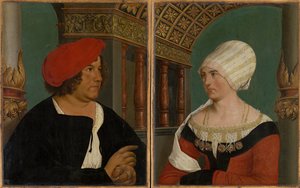 Double portrait du maire de Bâle Jacob Meyer zum Hasen et de sa femme Dorothea Kannengiesser, 1516