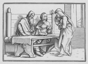 Hannah en Deuil Prie pour un Enfant, 1 Samuel I, 10 - Hans after Holbein the Younger