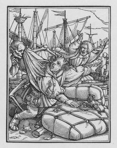La Danse Macabre de Holbein : Le Marchand - Hans after Holbein the Younger