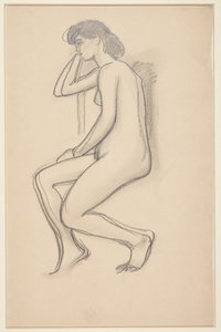 Modèle féminin assis, vu de côté - Harald Giersing