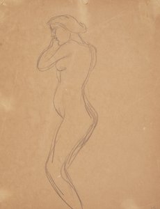 Modèle féminin debout vu de profil