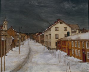 Rue principale, Roros - Harald Oscar Sohlberg
