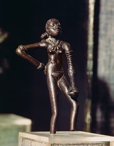 Bibelot Danseuse en métal sur onyx du Pakistan