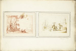 Berger avec son bétail et scène de rue
