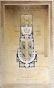 Le plan du rez-de-chaussée de la Villa di Papa Giulio à Rome - Harold Chalton Bradshaw