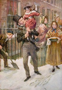 Bob Cratchit et Tiny Tim, illustration pour 