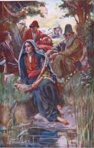 Près des rivières de Babylone, illustration de Pictures That Teach The Crown Series, 1920 - Harold Copping