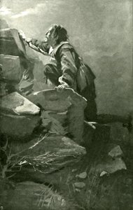 Chrétien grimpant la colline de la difficulté (lithographie) - Harold Copping