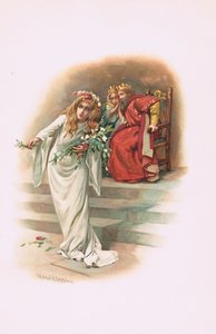 Ophelia avec le roi et la reine, illustration de Hamlet