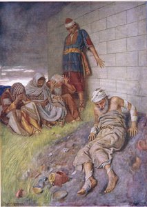 La patience de Job, illustration de Pictures That Teach The Crown Series, 1920 - Harold Copping