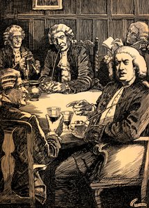 Dr. Johnson discutant avec ses amis, vers 1900, 1912 - Harold Edward Hughes Nelson