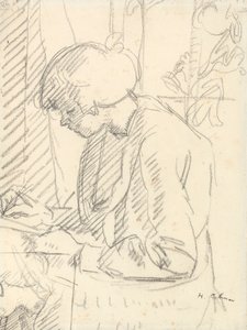 Une fille écrivant - Harold Gilman