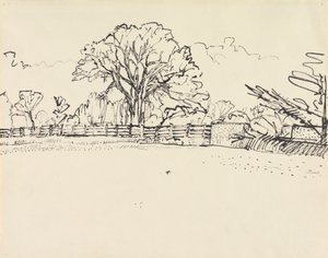 Paysage avec une clôture - Harold Gilman