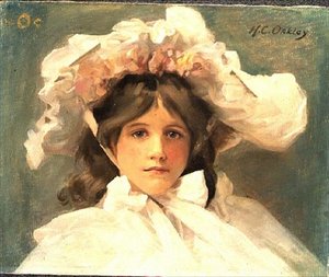 Fille avec un bonnet édouardien