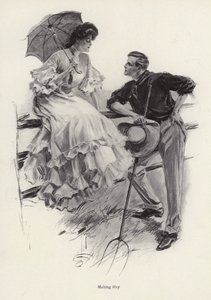 Un fermier fait une pause dans son travail pour flirter avec une jeune femme