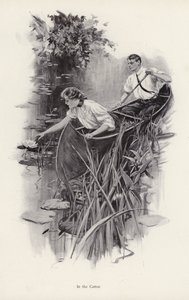 Homme et femme dans un canoë