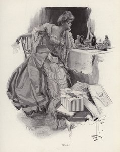 Jeune femme choisissant entre deux prétendants - Harrison Fisher