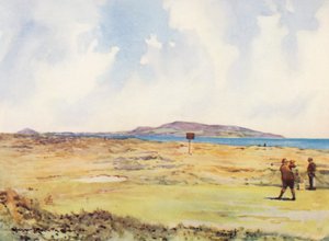 Terrains de golf : Dollymount, le premier départ, en direction de Howth