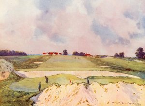 Terrains de Golf : Sandy Lodge, le premier green, regardant vers le club house