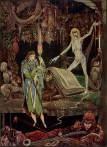 "Il me semble, un million de fous en chœur / délirent et ne se fatigueront jamais", illustration de Faust par Goethe, traduit par John Anster