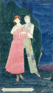 Le Baladin du monde occidental par J.M. Synge (1861-1909), design pour la fenêtre de Genève