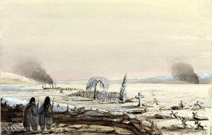 Le cimetière de Kinburn (Ukraine, Russie) 1855. Le HMS Tribune coupant les eaux gelées du Dniepr