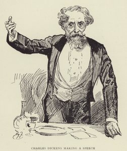 Charles Dickens faisant un discours - Harry Furniss