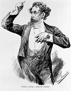 Dickens récitant son passage préféré, années 1900