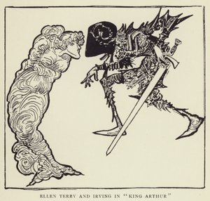 Ellen Terry et Irving dans le Roi Arthur - Harry Furniss