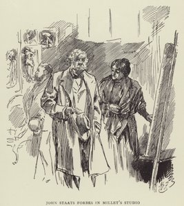 John Staats Forbes dans le studio de Millet - Harry Furniss