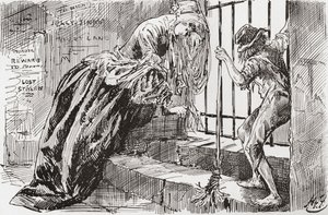 Lady Dedlock et Jo (illustration de Harry Furniss pour le roman de Charles Dickens, Bleak House) - Harry Furniss