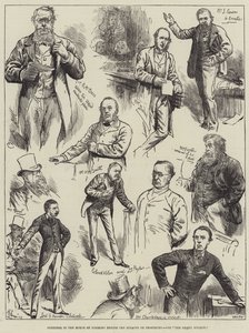 Croquis à la Chambre des communes pendant les débats sur la procédure - Harry Furniss