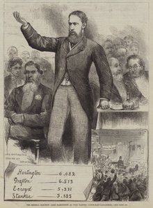 Les élections générales, Lord Hartington à Over Darwen, Lancashire Nord-Est