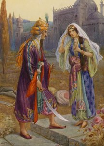 Le Codadad tue le géant noir (lithographie couleur) - Harry George Theaker