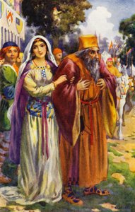 "Il a vu Isaac le Juif et sa charmante fille Rebecca" (lithographie couleur) - Harry George Theaker