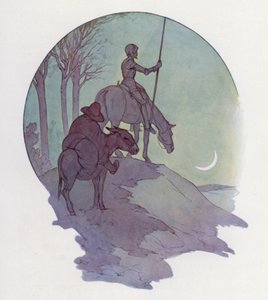 Illustration pour Don Quichotte (lithographie couleur) - Harry George Theaker